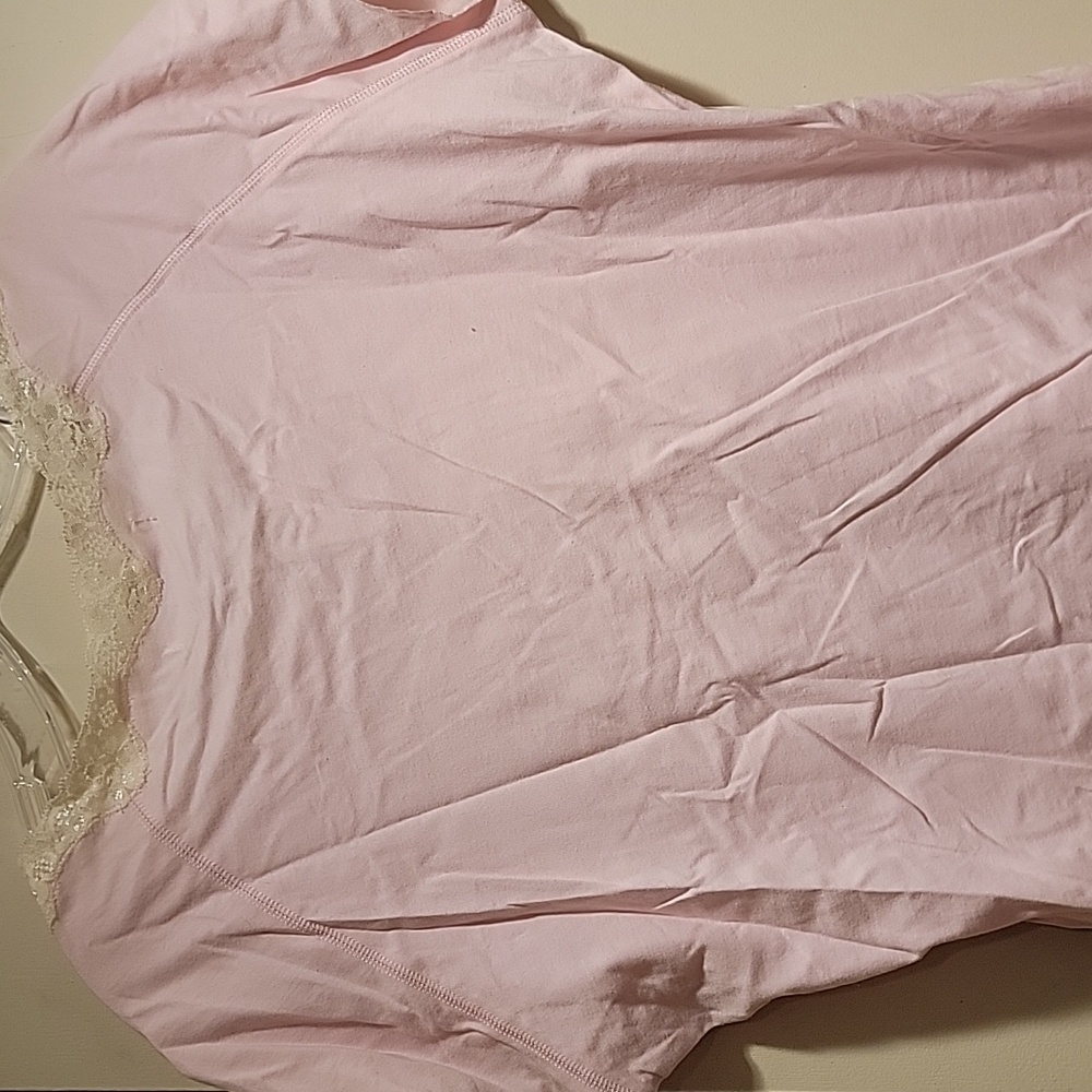 August Silk Light Pink Lace Trim Top - Picture 7 of 8